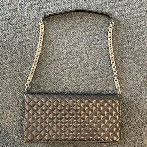 Casual Corner Black Quilted Leather Purse